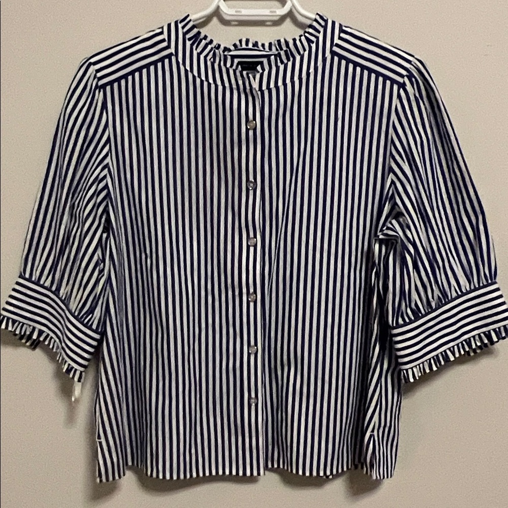 Tommy Hilfiger Blue and White Striped Shirt